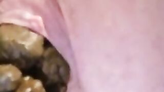 Russian Granny Takes a Big Dump Closeup