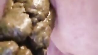 Russian Granny Takes a Big Dump Closeup