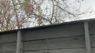 SSBBW shitting outdoor