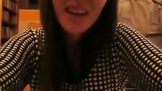 Crazy chick eating a plate of shit