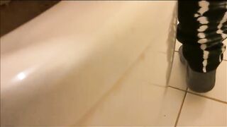 Long turd in the bath tub