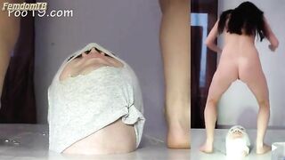 Cheeky ass bitch face sitting scat play