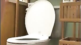 Amazing hot girl shitting nicely in the toilet