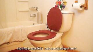 Sexy MILF poops and enjoys it in the toilet