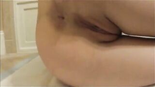 Nasty lady shitting in the toilet