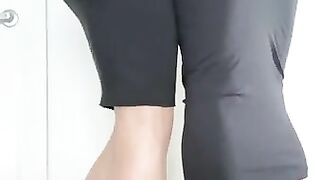 Sexy lesbo dirty dildo teasing closeup