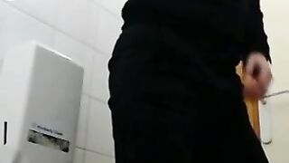 Sexy public toilet shitting closeup