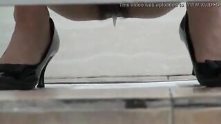 Sexy woman drops her jizz and a big turd