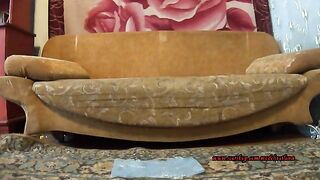 Amateur young woman masturbating, she is pooping with fart