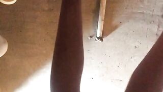 Slutty black bitch playing with shit