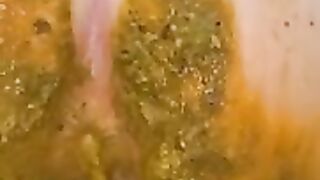 Beautiful messy shit in the jeans