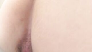 Shitting at office toilet closeup