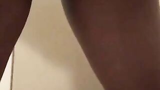 Juicy black ass slut shitting