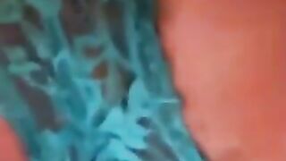 Blonde busty babe showing her panties