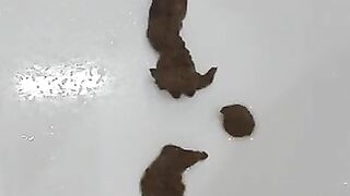 Yummy wife and hot chick poops doggy style