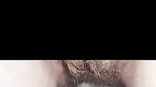 Sloppy poop and hot hairy pussy