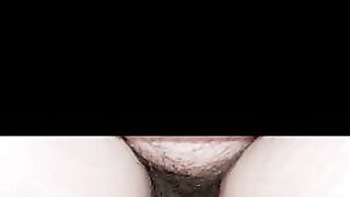 Hairy fat lady shitting closeup