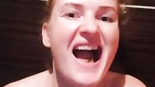 Swallowing her own shit