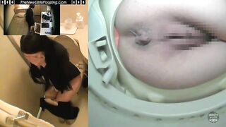 Japanese office lady takes a dump