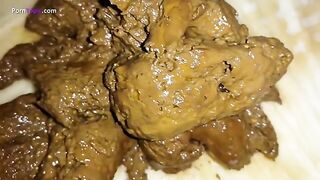 Closeup while pooping doggy style