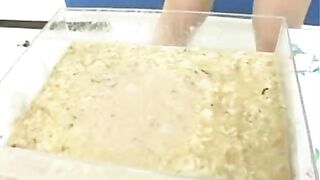 Japanese milf eating shit while puking