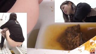 Japanese schoolgirl in short skirts dropping shit