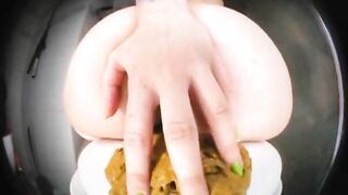 Beautiful creamy shit on lovely bubble booty