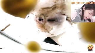 Making a mess in the toilet