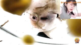 Making a mess in the toilet