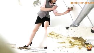 Making a mess in the toilet