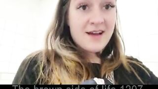 Nasty girl and hot pee and shit on the floor