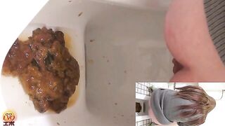 Juicy messy shit in the toilet