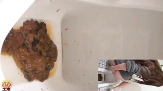 Juicy messy shit in the toilet