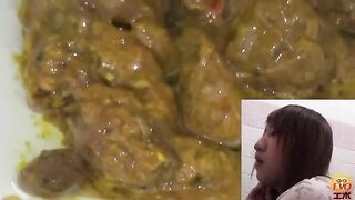 Nasty Japanese lady making a mess in the toilet