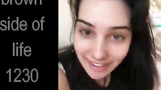 Yummy sweet brunette lady shitting in the toilet