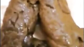 Stunning ass and messy turds