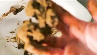 Young sexy wife pushing shit