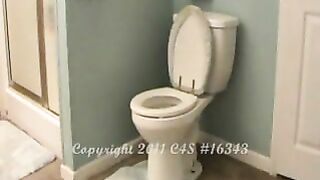 Nasty Tiffany shits in the toilet