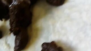 Stunning round ass girl pooping in her seductive lingerie