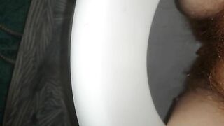 Thick hairy pussy lady shitting