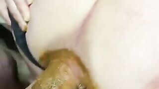 Amazing lovely wife enjoying hardcore scat bang
