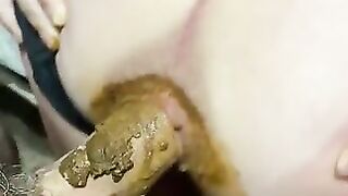 Amazing lovely wife enjoying hardcore scat bang