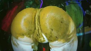 Fetish babe smearing shit on her lovely ass