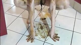 Seductive brunette is horny for shit