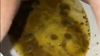 Dirty shit in the toilet