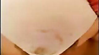 White panty filled with messy shit