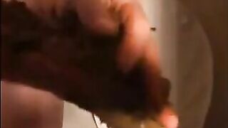 Woman shit diarrhea and smear it on her sexy butt