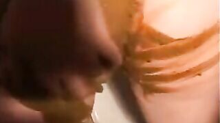 Woman shit diarrhea and smear it on her sexy butt