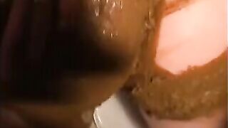 Woman shit diarrhea and smear it on her sexy butt