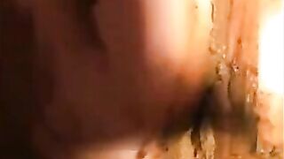 Horny gal shitting diarrhea and smearing it on her body